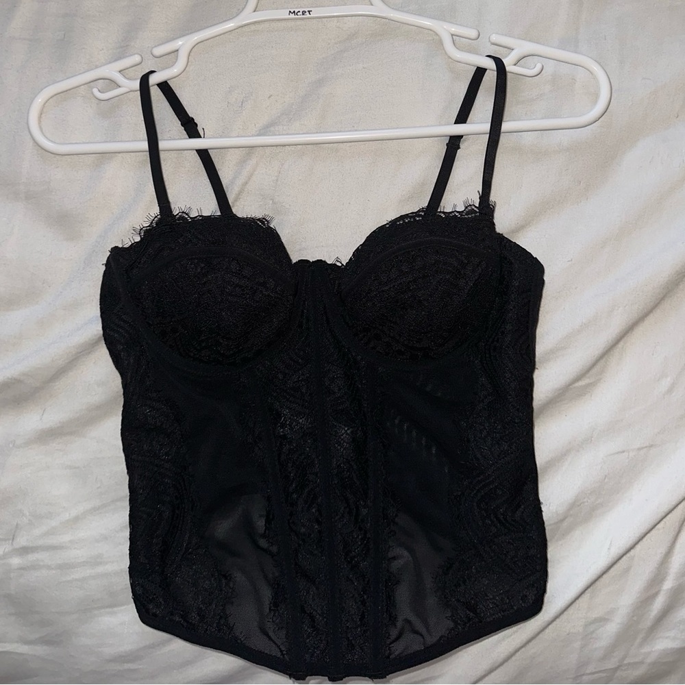 Black Corset Top - BRAND- GARAGE worn one time.